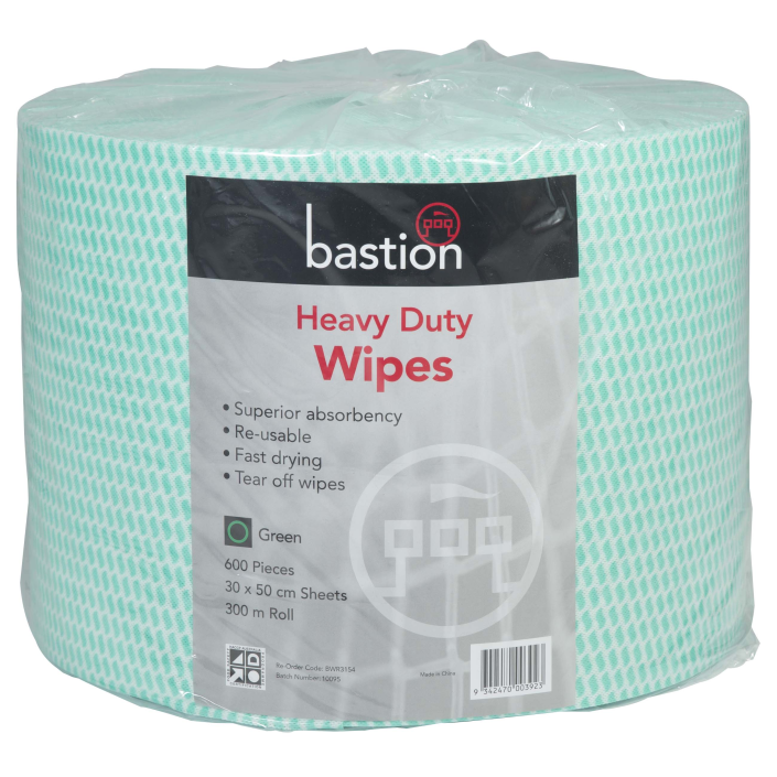 Bastion Pacific | Heavy Duty Wipes - Rolls - Green - 300m