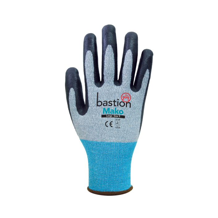 Mako - Grey HPPE/Spandex Gloves Black Micro Foam Flex Nitrile Coating