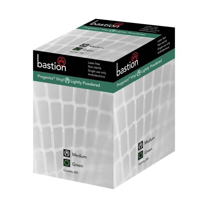 Progenics Vinyl Green Gloves - Lightly Powdered | Bastion Pacific