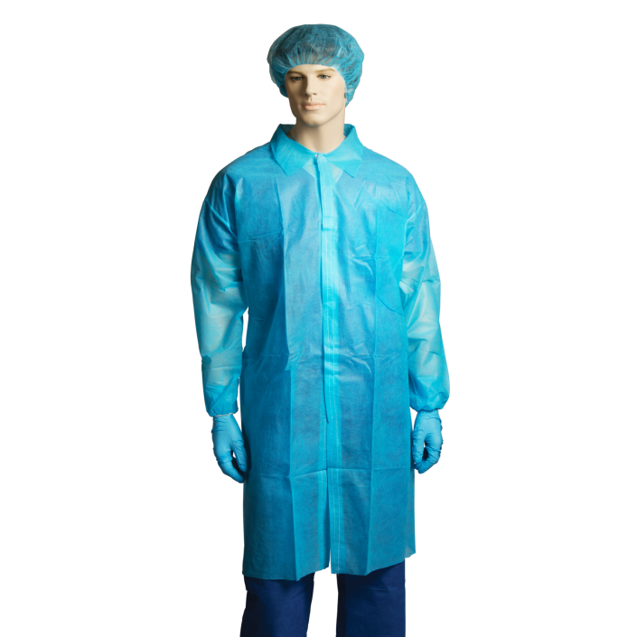 Bastion Pacific | Polypropylene Labcoat - No Pocket - Blue