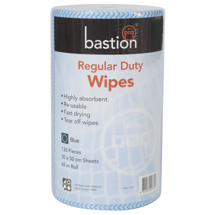 Bastion Pacific | Regular Duty Wipes - Rolls - 65m - Sheet Size 30x50cm