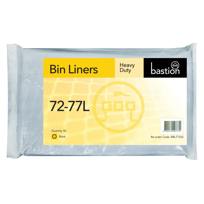 Bastion Pacific | 72-77L Heavy Duty Bin Liners - Black