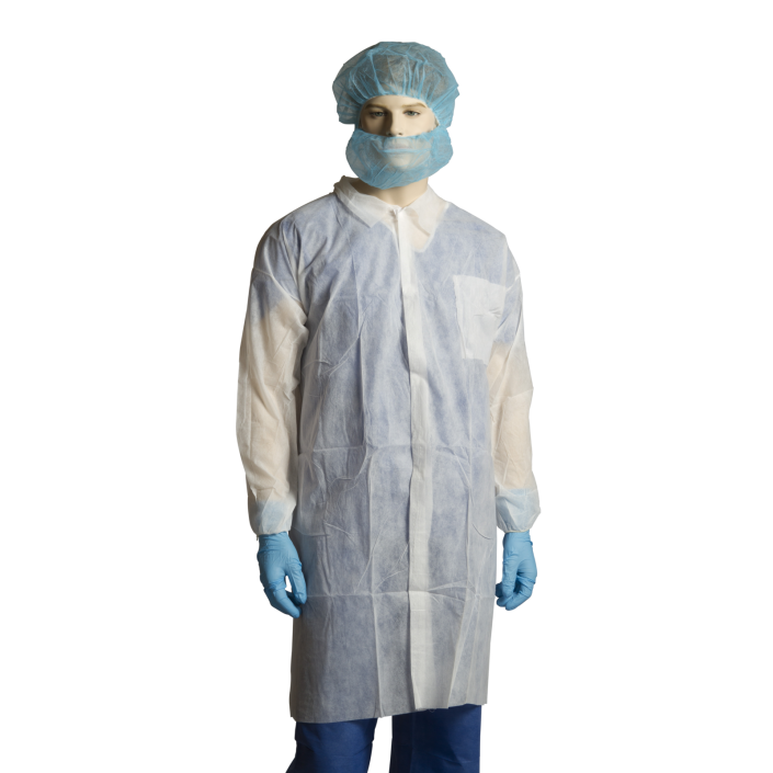 Bastion Pacific | Polypropylene Labcoat - 1 Pocket - White