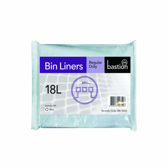 Bastion Pacific | 18L Regular Duty Bin Liners - Black