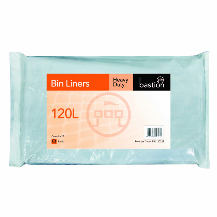 Bastion Pacific | 120L Heavy Duty Bin Liners - Black