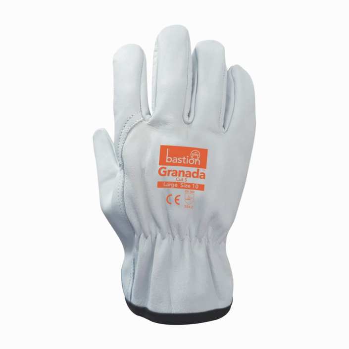Granada - Cut 5 - Premium A Grade Cow Grain Natural Leather Riggers Gloves