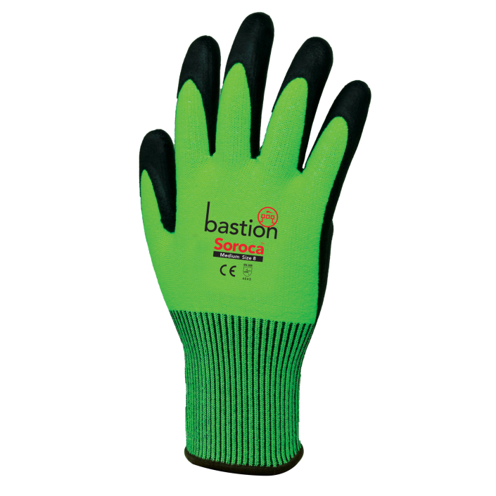 High Vis Green HPPE Gloves | Soroca - Black Micro Foam
