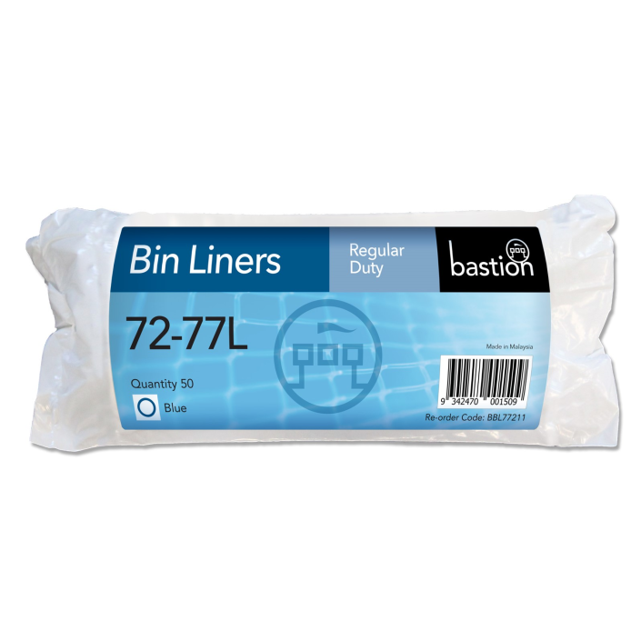 Bastion Pacific | 72-77L Regular Duty Bin Liners - Blue