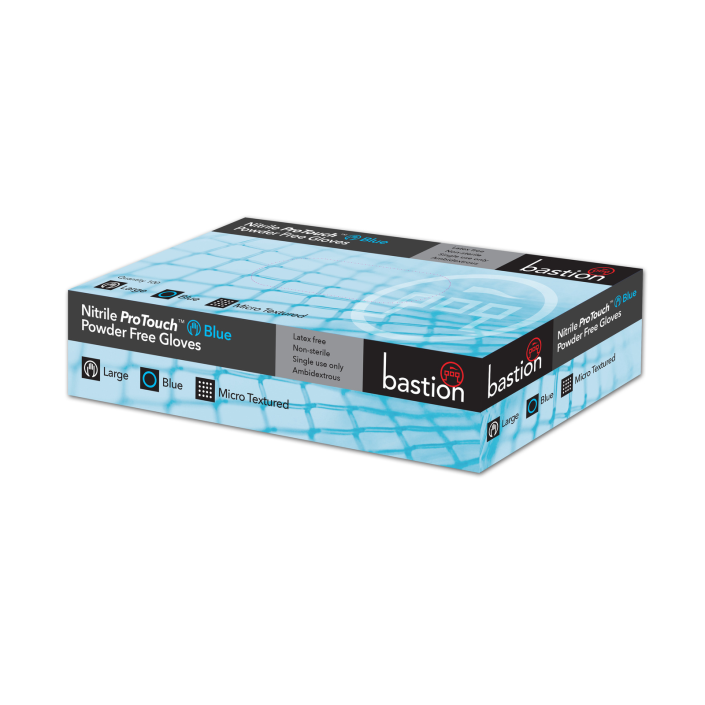 Nitrile ProTouch Blue - Powder Free Gloves - Micro Textured