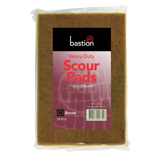 Bastion Pacific | Heavy Duty Scour Pads - Brown - 150mm x 230mm x 10mm