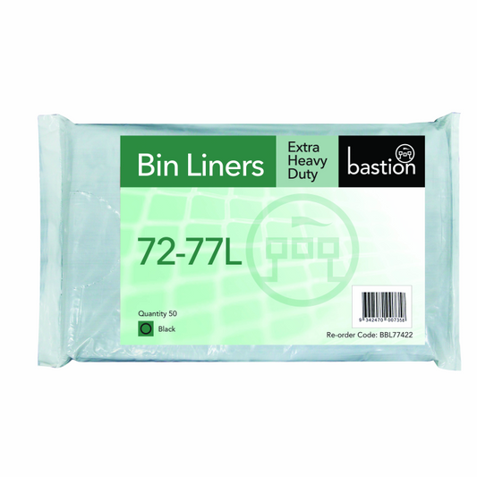Bastion Pacific | 72-77L Extra Heavy Duty Bin Liners - Black