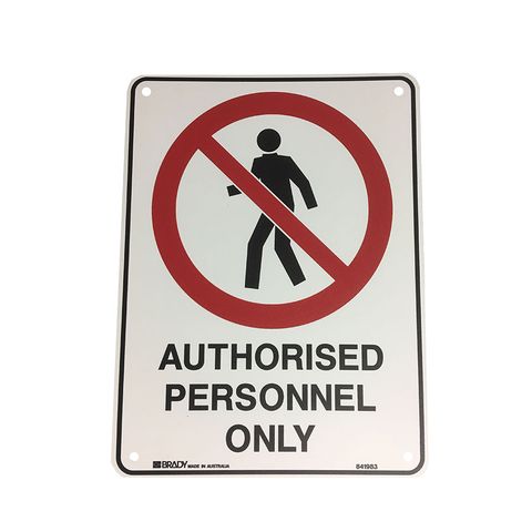 AUTHORISED PERSONNEL ONLY SIGN 300X225P