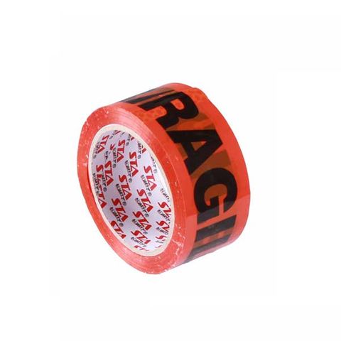 PP FRAGILE TAPE 48MMX66M FLUORO ORANGE