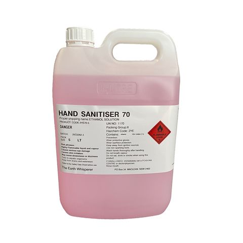 HAND SANITISER 70% ALCOHOL 5L