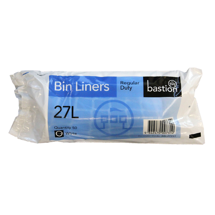 Bastion Pacific | 27L Regular Duty Bin Liners - White