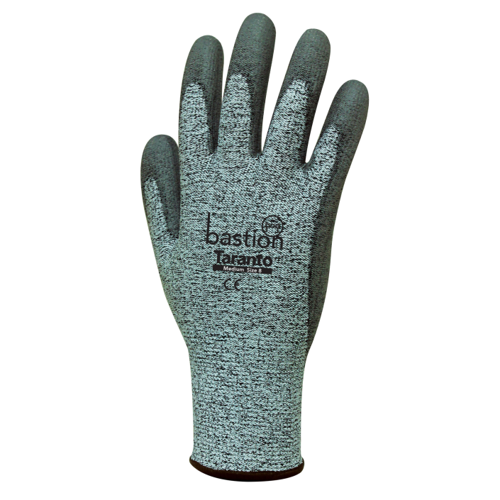 HPPE PU Coated Gloves | Taranto - Grey Polyurethane Palm Coating