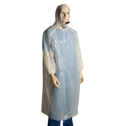 Polyethylene Poncho - Blue,White